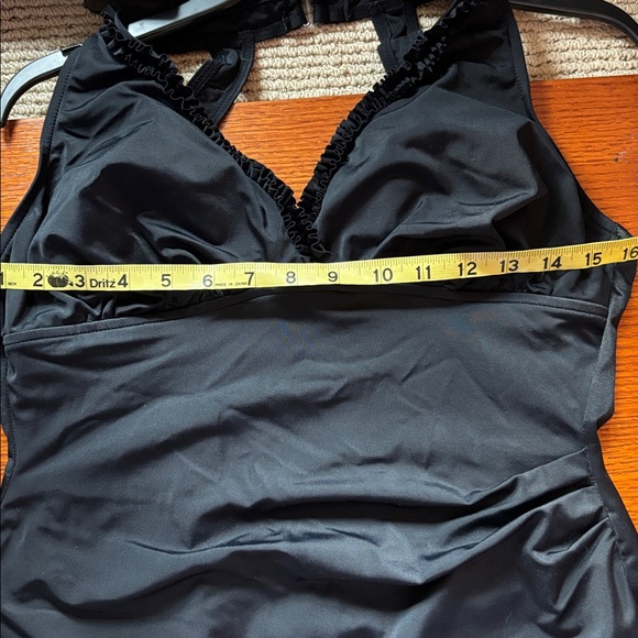 WHITE STAG Black one piece swimsuit. Full coverage with half skirt. Sz.1x/16. - Picture 11 of 14